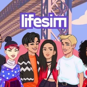 A screenshot of the game LifeSim 2 showing the character customization screen.