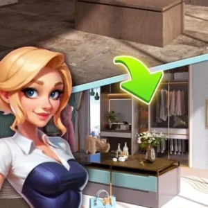 A screenshot of the gameplay in Merge Roomscape, showing the merging of items.