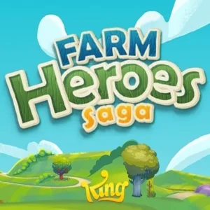 A screenshot of the gameplay of Farm Heroes Saga, showcasing the colorful crops and the game board.