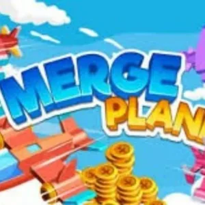 A screenshot of the Merge Airplane game showing two planes merging.