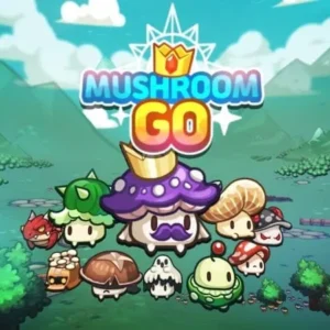 A screenshot of the Mushroom Go game showing various mushroom characters.