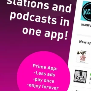 A screenshot of the radio.net PRIME app interface.