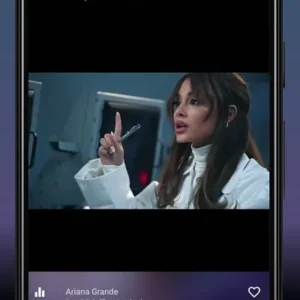 A screenshot of the Video Music Player Downloader app displaying a music playlist.