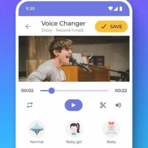 A screenshot of the Video Voice Changer + Effects app interface.