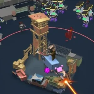A screenshot of the Zombie Survivor game showing a character shooting at zombies.