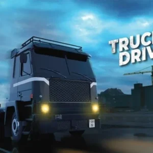 A screenshot of Truck Driver GO gameplay showing a truck on a highway.