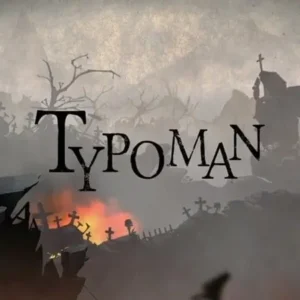A screenshot of Typoman Remastered showing the character made of letters.