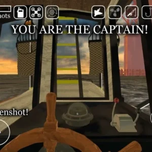 A screenshot of uCaptain gameplay, showcasing a player reeling in a large fish.