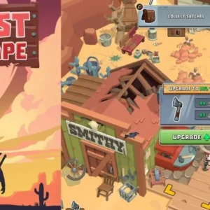 A screenshot of West Escape gameplay showing a deserted town.