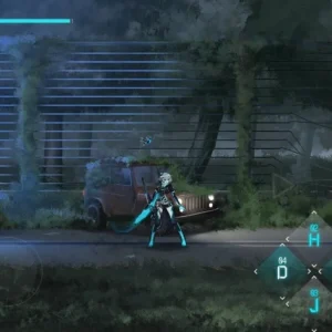 A screenshot showcasing the fast-paced combat in ICEY.