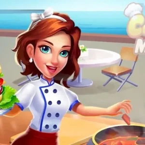 A screenshot showcasing the gameplay of Cooking Marina, highlighting the vibrant graphics and cooking interface.