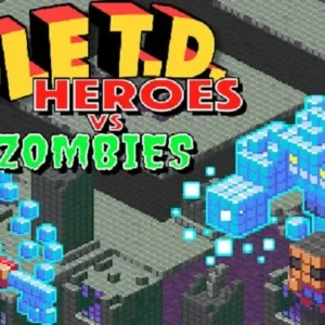 A screenshot showcasing the gameplay of Idle TD: Heroes vs Zombies.
