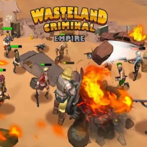 A screenshot showcasing the gameplay of Idle Wasteland Criminal Empire.