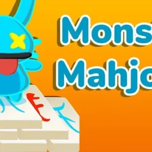 A screenshot showcasing the gameplay of Monster Mahjong, featuring colorful monster tiles.