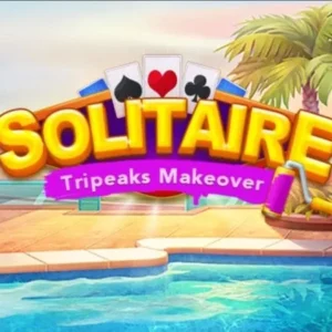 A screenshot showcasing the gameplay of Solitaire Tripeaks Makeover.