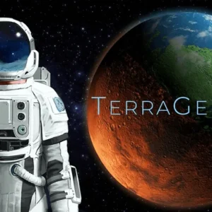 A screenshot showcasing the gameplay of TerraGenesis with various planets and statistics.