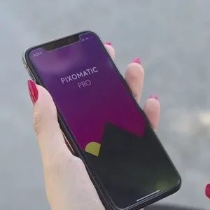A screenshot showcasing the user interface of the Pixomatic photo editing app.