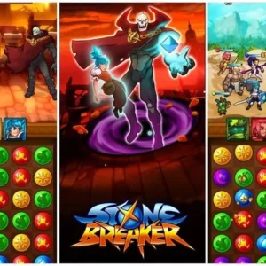 A screenshot showcasing the vibrant gameplay of Stone Breaker.