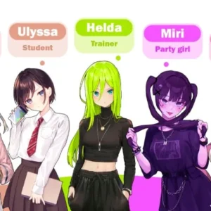 A screenshot showcasing the vibrant graphics and anime style of Girls Dating Sim.