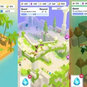 A screenshot showing the gameplay of Pixel Universe with a character exploring a pixelated world.