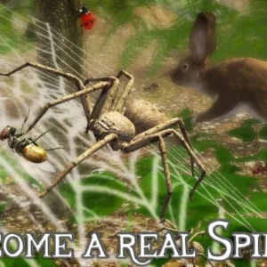 A spider crawling on a leaf in Ultimate Spider Simulator 2.