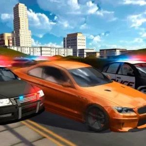 A sports car drifting on a city street.