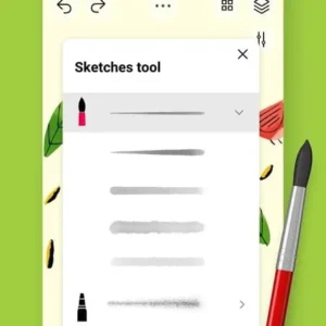 A user interface of Tayasui Sketches showcasing its drawing tools.