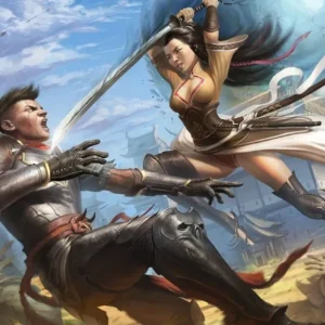 A warrior stands ready for battle in Shadow Fight 3.