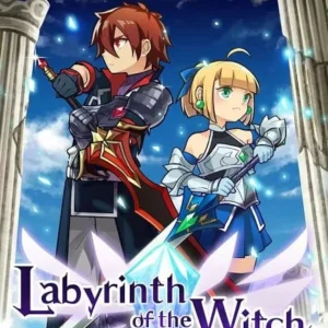 A witch battling a monster in a dungeon.