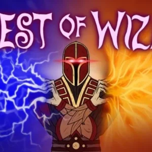 A wizard casting a spell in Quest of Wizard.