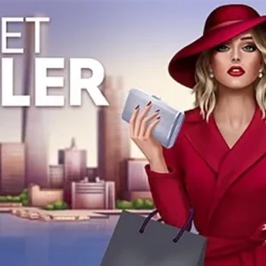 A woman dressed in a stylish outfit in the Pocket Styler game.