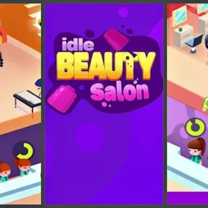 A woman getting her makeup done in Idle Beauty Salon Tycoon.