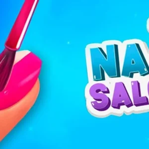 A woman getting her nails done in the Nail Salon 3D game.