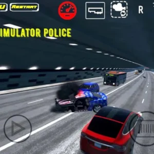 Alt text describing the gameplay of Car Crash Simulator Police