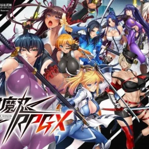 Alt text describing the main character and a female ninja in Taimanin RPGX.