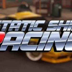 Alt text for image 1: A customized sports car racing through a city in Static Shift Racing.