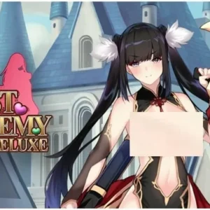 Alt text: Lust Academy Deluxe gameplay screenshot showcasing the anime-style graphics and battle scene.
