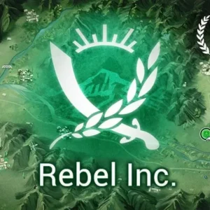 Alt text: Rebel Inc gameplay screenshot showing the game map and various in-game menus.