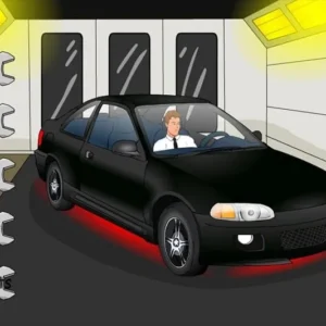 Alt text: Repair My Car! gameplay screenshot showing a car being repaired.