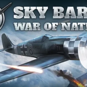 Alt text: Sky Baron War of Nations gameplay screenshot showcasing intense aerial combat.