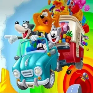 Alt text: Toon Blast gameplay screenshot showcasing vibrant graphics and challenging puzzle layout.