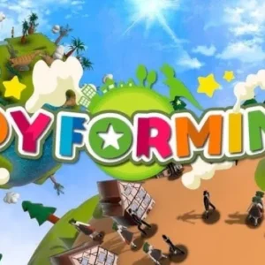 Alt text: Toyforming gameplay showcasing user-drawn characters interacting in a 3D environment.