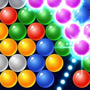 Bubble popping action in Bubble Shooter Games.