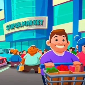 Building a supermarket empire in Idle Supermarket Tycoon.