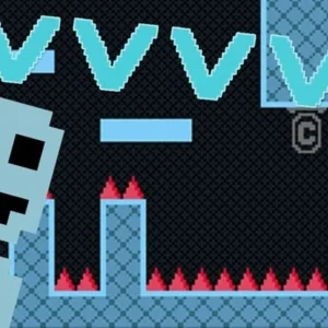 Captain Viridian flipping gravity in VVVVVV