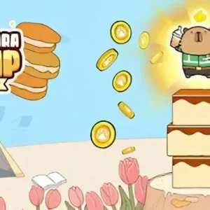 Capybara making a jump in Capybara Jump game
