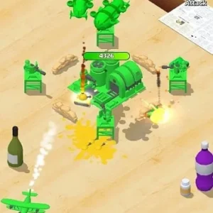 Cartoon Army android in action