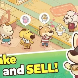 Charming pixel art in Dog Cafe Tycoon