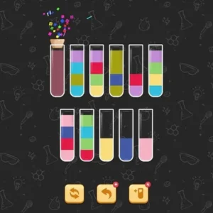 Colorful liquid tubes in Water Sort Quest