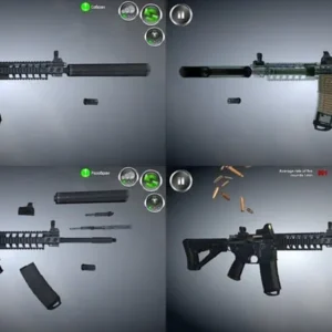 Detailed view of a disassembled weapon in Weapon Stripping game.